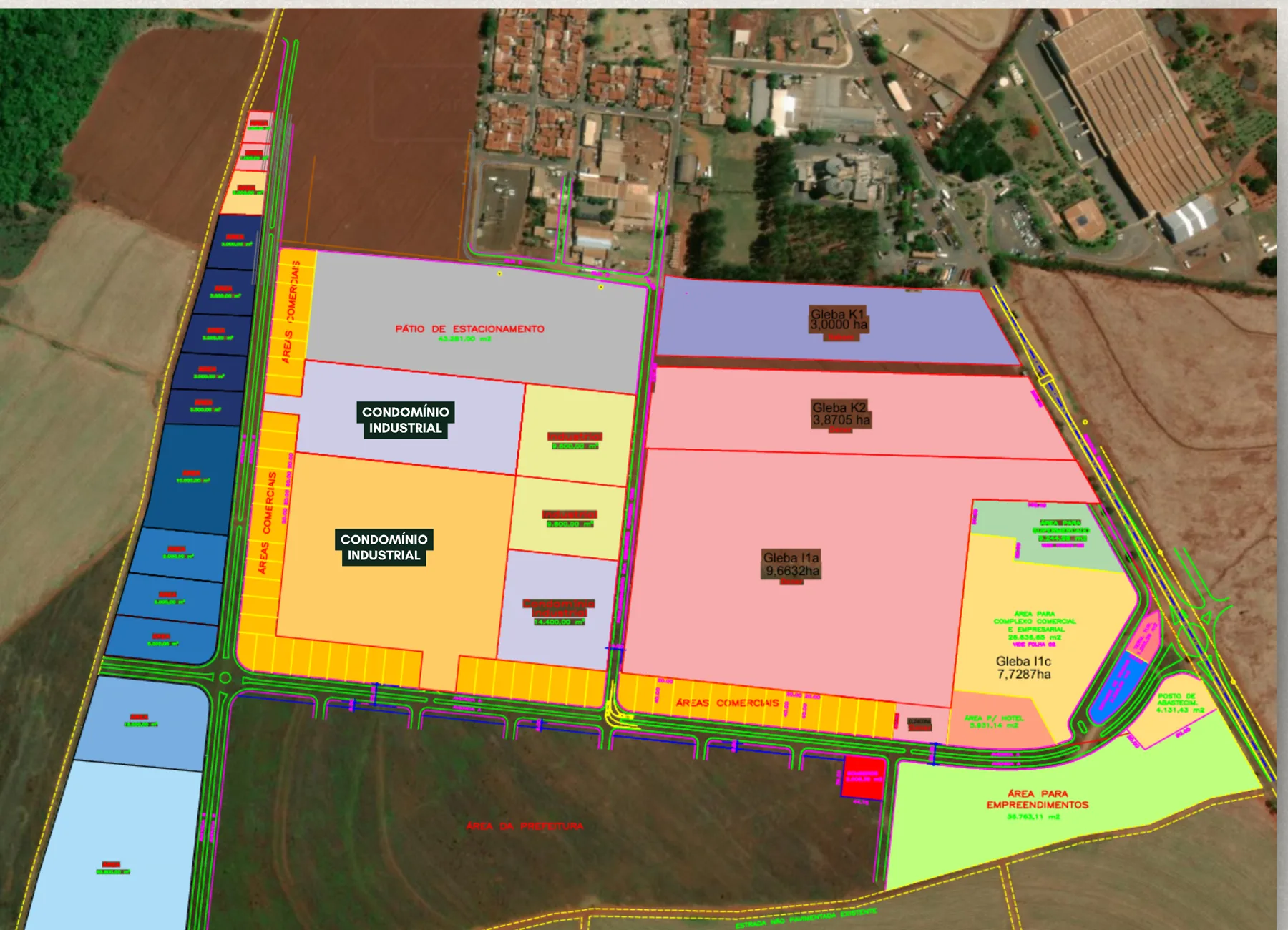 Zoneamento do masterplan de Itapuí